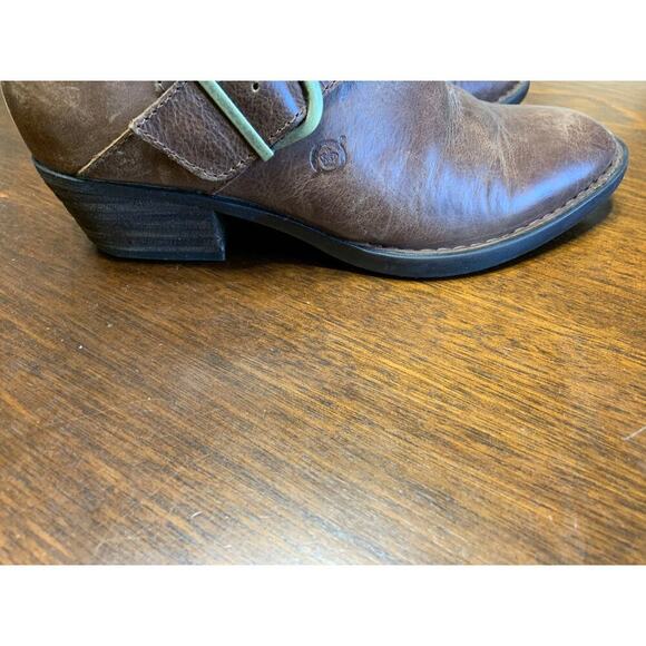 Born Brown Leather Ankle Boot Women 6 Fringe Grunge Western Cowgirl Witch Hobbit - Picture 8 of 10